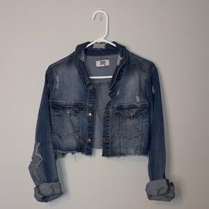 Madden NYC Women's Distressed Blue Denim Jacket XXL